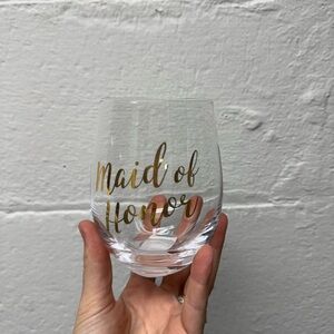 NIB Maid of Honor Stemless Wine Glass